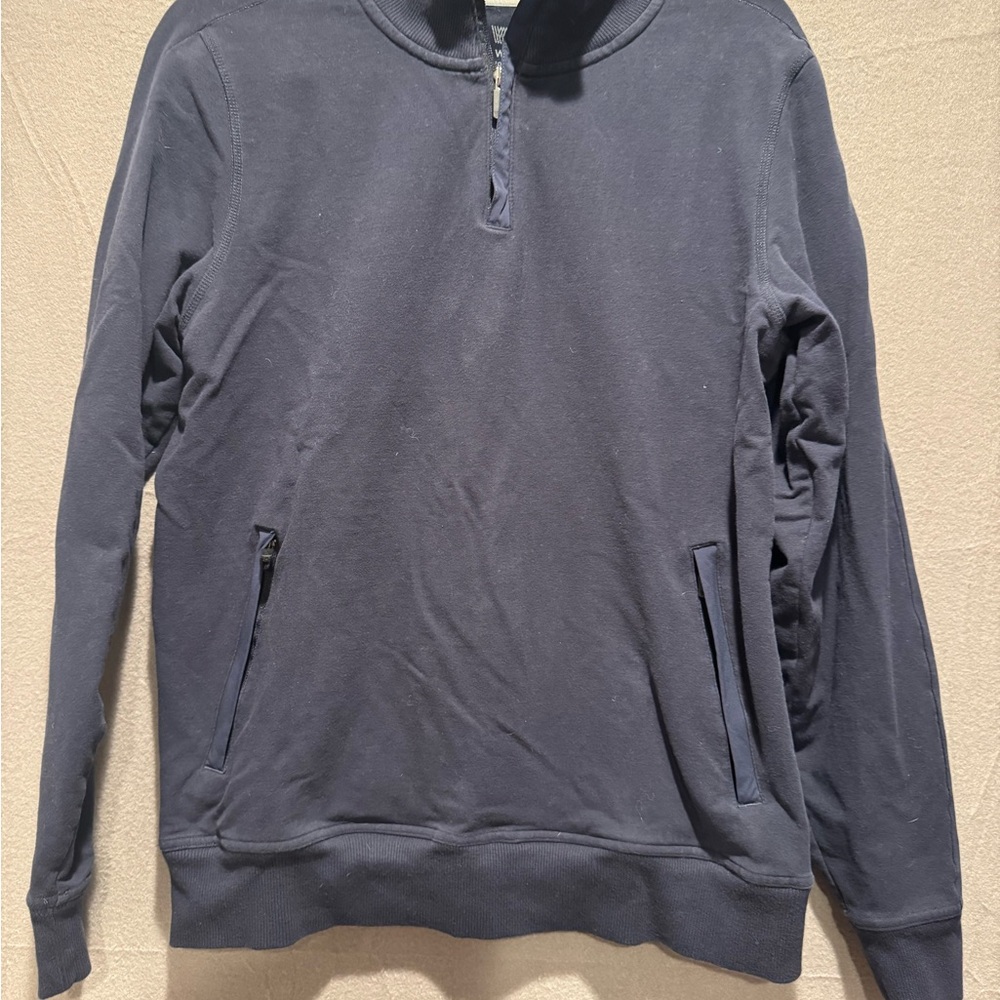 Mack Weldon Men's Dark Blue Zip-Up Sweater